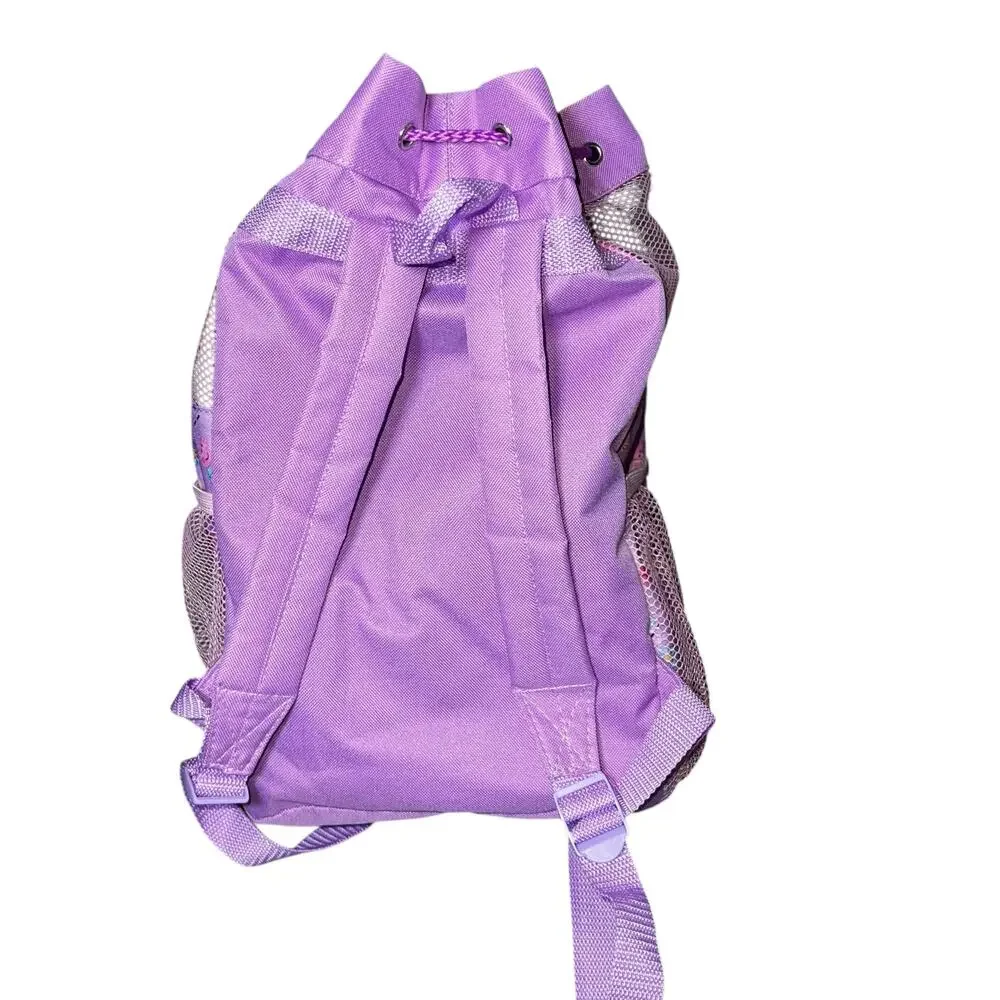 Vintage Peppa Pig purple summer pool /beach  swim bag back pack pull string